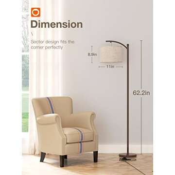addlon Floor Lamp with 3 Color Temperatures for Home