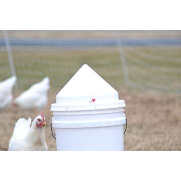RentACoop Anti-Roost Cone for 5 Gallon Round Chicken Bucket Waterers and 20lb Feeders