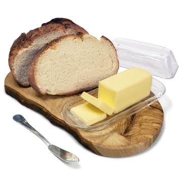 Elegant Kangaroo Crystal Glass Butter Dish with Lid