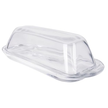 Elegant Kangaroo Crystal Glass Butter Dish with Lid
