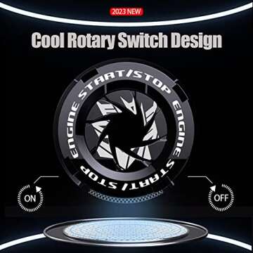 Tybasthe Rotary Push Start Button Cover, Transformers Car Accessories Engine Start Stop Button Cover, Decepticon Car Stickers Interior Decor, Motorcycle Ignition Key Switch Cover, Black