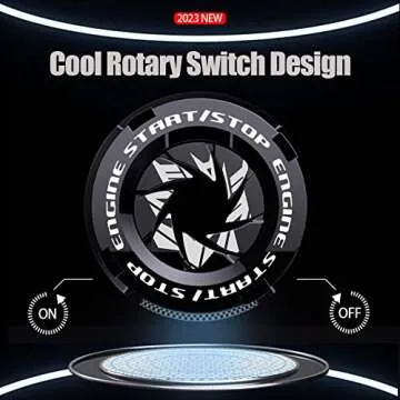 Tybasthe Rotary Push Start Button Cover, Transformers Car Accessories Engine Start Stop Button Cover, Decepticon Car Stickers Interior Decor, Motorcycle Ignition Key Switch Cover, Black