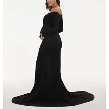 ForBaysy Elegant Maternity Dress for Photoshoot - Black