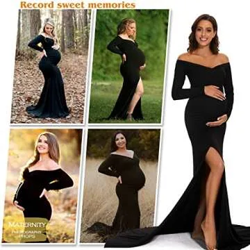 ForBaysy Elegant Maternity Dress for Photoshoot - Black