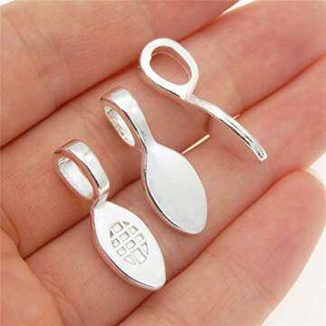 100pcs Silver Glue on Bail Charm Pendant Earring Bails for DIY Jewelry Crafting