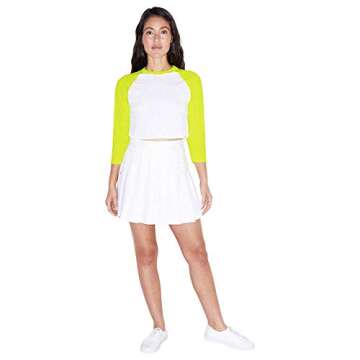 American Apparel Women's 50/50 Cropped 3/4 Sleeve Raglan