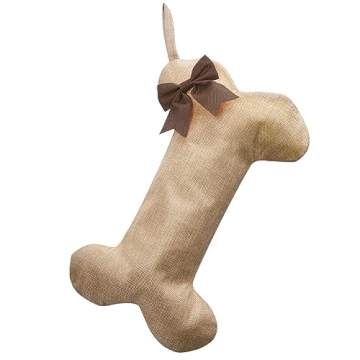 KCFESTIHUE Christmas Stockings, Dog Bone Xmas Stocking Decoration with Bowknot for Pets, Holiday Dog...