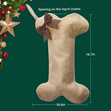 KCFESTIHUE Christmas Stocking for Pets with Bowknot