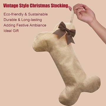KCFESTIHUE Christmas Stocking for Pets with Bowknot