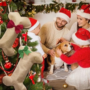 KCFESTIHUE Christmas Stocking for Pets with Bowknot