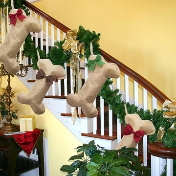 KCFESTIHUE Christmas Stocking for Pets with Bowknot