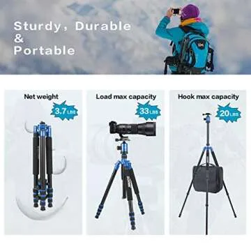 ZOMEI Z818 65" Lightweight Camera Tripod with Monopod Feature