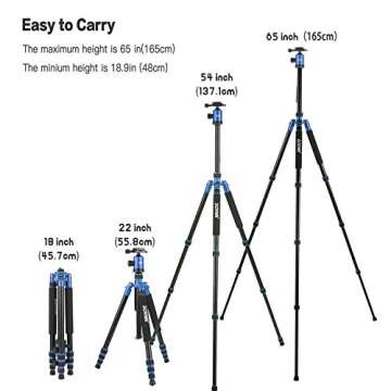 ZOMEI Z818 65" Lightweight Camera Tripod with Monopod Feature