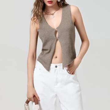 Stylish ROAONOCOMO Women Y2K Crochet Knit Tank Vest - Must-Have Party Top