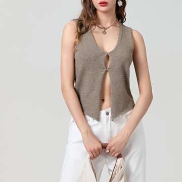 ROAONOCOMO Women Y2K Crochet Tank Vest for All Occasions