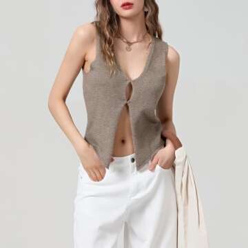 ROAONOCOMO Women Y2K Crochet Tank Vest for All Occasions