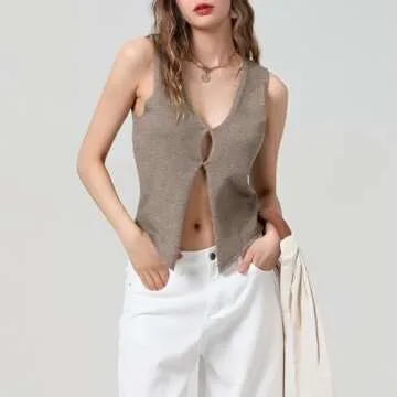 ROAONOCOMO Women Y2K Crochet Tank Vest for All Occasions