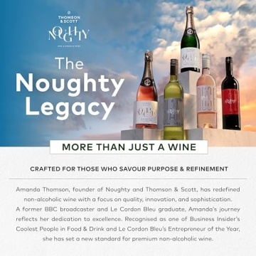 Thomson & Scott Noughty, Alcohol Free, Organic Sparkling Chardonnay, Non Alcoholic Sparkling White Wine, Low-Sugar, Halal Certified, Vegan, 1 Bottle, 750ml