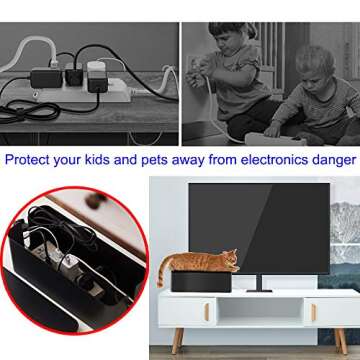 3 Sets Cable Management Box Organizer with Safety Features for a Clutter-Free Home