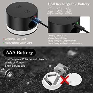 LED Wall Sconce - Rechargeable, Touch Control, 3 Colors