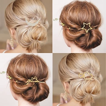 Stylish 12 Pieces Hair Barrettes Gold Clips for Women