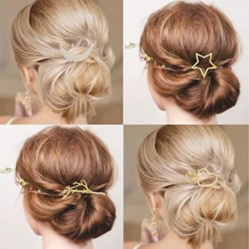 Stylish 12 Pieces Hair Barrettes Gold Clips for Women