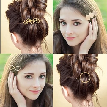 Stylish 12 Pieces Hair Barrettes Gold Clips for Women