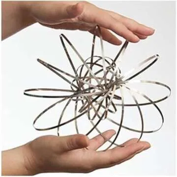 2 Pack Magic Toy Flow Ring and 3D Spring - Stainless Steel Kinetic Spring Relaxation Toys