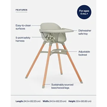Lalo 3-in-1 Wooden High Chair for Babies & Toddlers