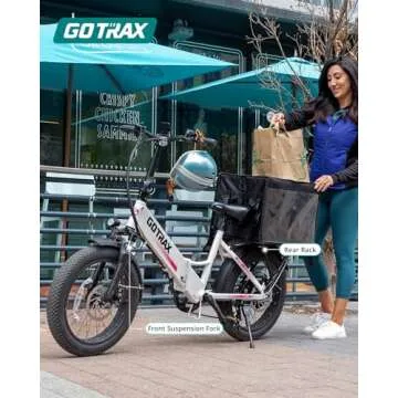 Gotrax R2 20" Folding Electric Bike with 55 Miles (Pedal-assist1) by 48V Battery, 20Mph Power by 500W, LCD Display and 5 Pedal-Assist Levels, 7-Speed & Front Shock Absorber for Off-Road Bicycle White