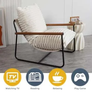 MAXYOYO Accent Chair Sherpa Arm Chair for Living Room