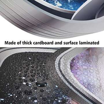 Outus 6 Pieces 3D Space Capsule Window Wall Decal Outer Space Wall Stickers Spacecraft Astronaut Mural Poster for Kids Nursery Bedroom Home Decoration, 11 x 15 Inches