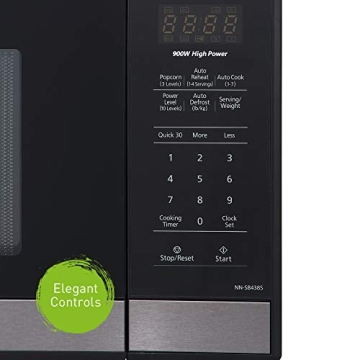 Panasonic Compact Microwave Oven 900W Black Stainless Steel