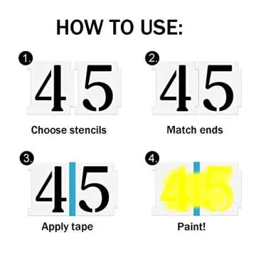 YEAJON Curb Stencil Kit 0-9 Numbers for Painting