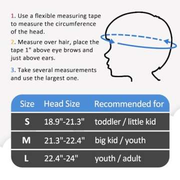 Kids Bike Helmet, Adjustable and Multi-Sport, from Toddler to Youth, 3 Sizes (Blue)