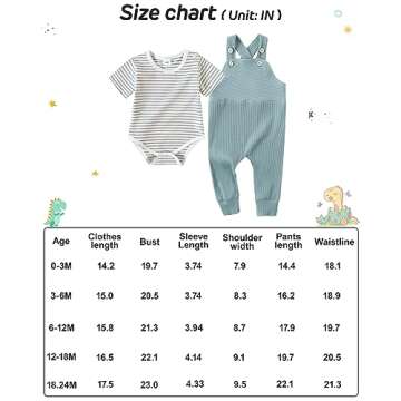 YUEMION Baby Boy Clothes Newborn Infant Boy Outfits 2Pcs Stripe Top Romper Pants Set 0-24 Months Overalls Toddler Boy Clothes(3-6 Month)