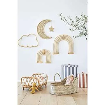 BEBE BASK Rattan Rainbow Nursery Decor Set of 2