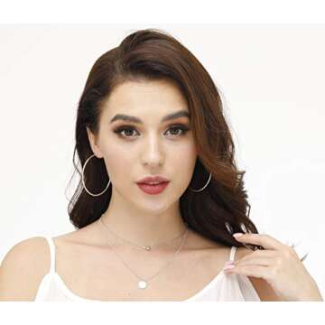 Sterling Silver Hoop Earrings Set - 4 Pairs Elegant Style