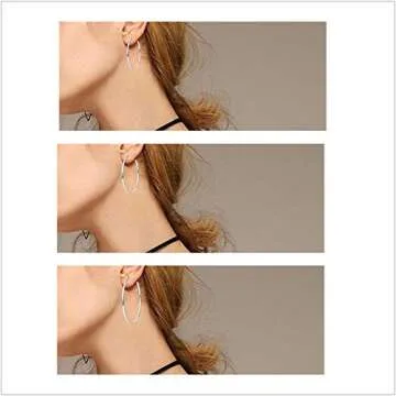 Sterling Silver Hoop Earrings Set - 4 Pairs Elegant Style