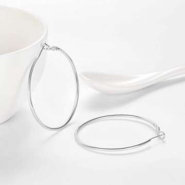 Sterling Silver Hoop Earrings Set - 4 Pairs Elegant Style