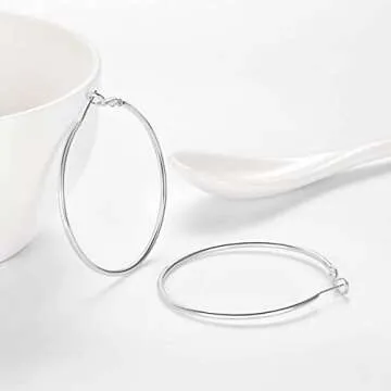 Sterling Silver Hoop Earrings Set - 4 Pairs Elegant Style