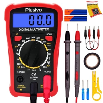 Plusivo Digital Multimeter 2000 Counts AC DC Voltmeter - Essential Tool for Electronics