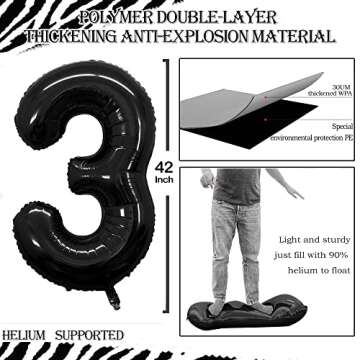 GOER Number 30 Balloons for 30th Birthday Party Decorations,42 Inch Jumbo Foil Helium Balloons for 3...