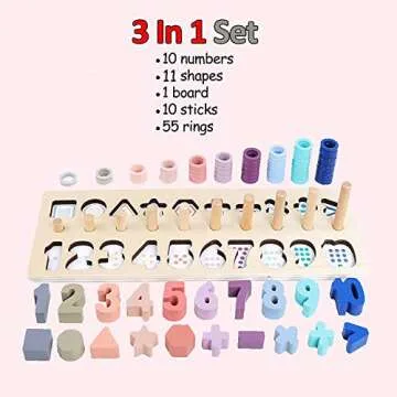 Voamuw Wooden Number Shape Puzzles for Toddlers