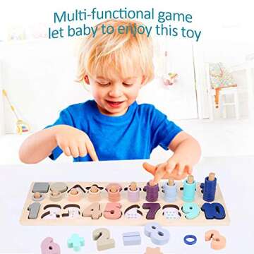 Voamuw Wooden Number Shape Puzzles for Toddlers
