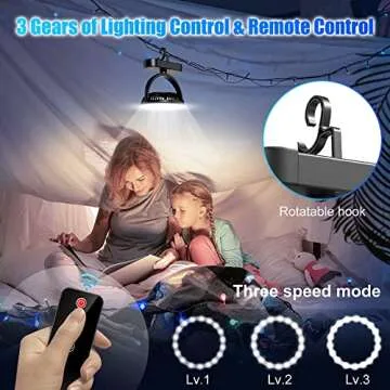 LICONIX Portable Fan with LED Lantern for Camping