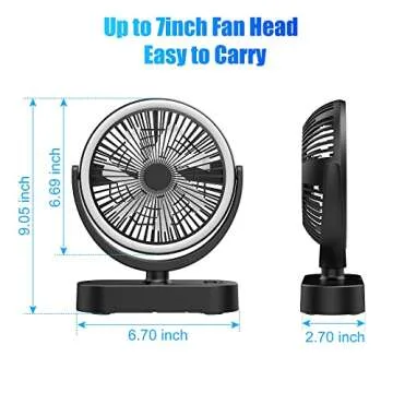 LICONIX Portable Fan with LED Lantern for Camping