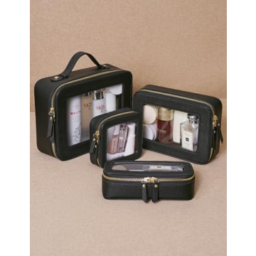 Popvibe Clear Makeup Case - Stylish Travel Cosmetic Bag