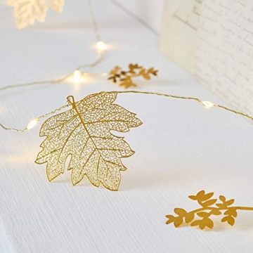 Enchanting Gold Maple Leaf Micro LED String Lights for Home