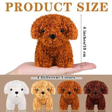 Elcoho 16 Pieces 4 Inches Mini Plush Dogs Stuffed Puppy with Keychain